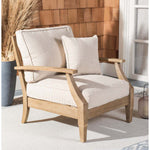 Safavieh Couture Martinique Wood Patio Armchair - Natural / White