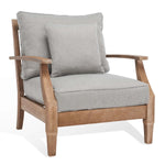 Safavieh Couture Martinique Wood Patio Armchair - Natural / Grey