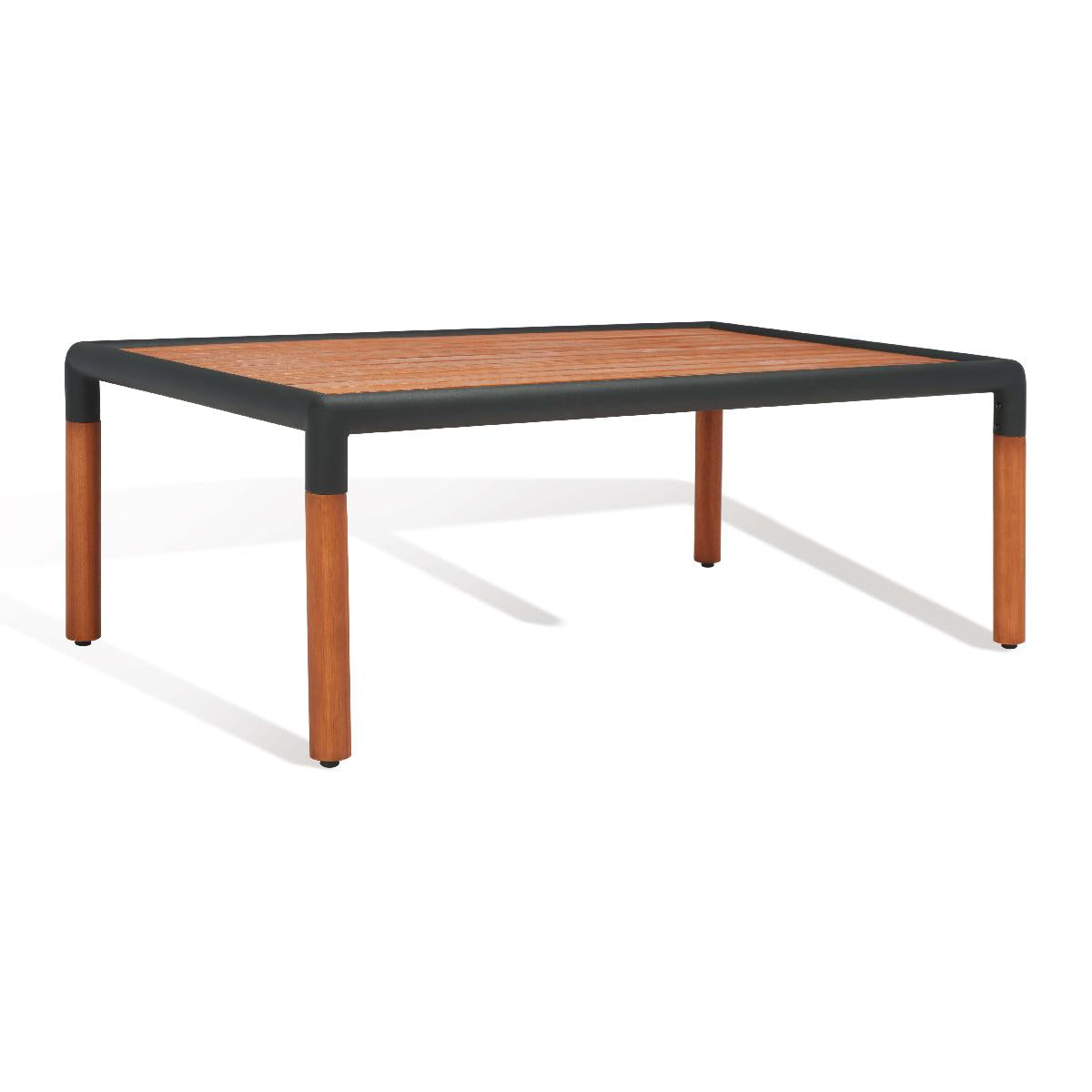 Safavieh Tommy Metal And Wood Patio Coffee Table, Black / Natural - Black / Natural