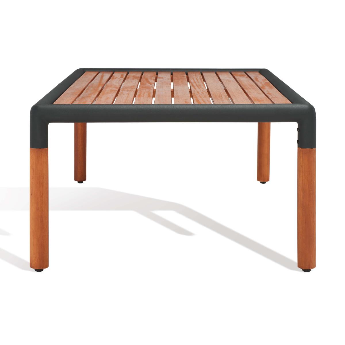 Safavieh Tommy Metal And Wood Patio Coffee Table, Black / Natural - Black / Natural