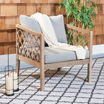 Safavieh Fiji Wood Patio Chair, Dark Brown / Beige