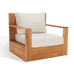 Safavieh Kauai Brazilian Teak Patio Chair, Natural / Beige - Natural / Beige