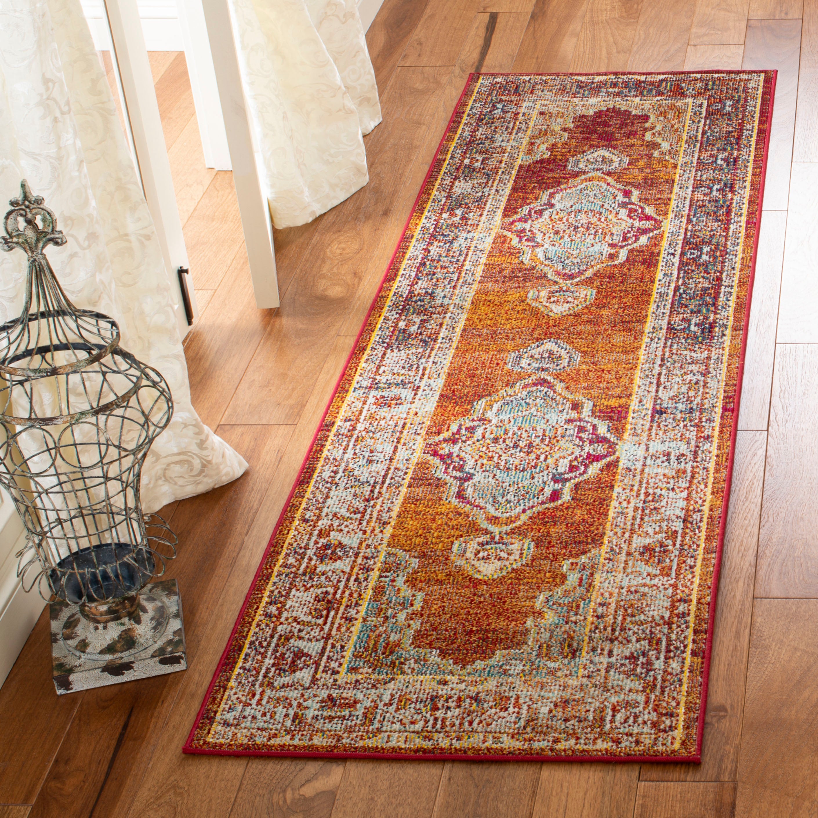 Safavieh Crystal 500 Rug, CRS500 - Orange / Light Blue