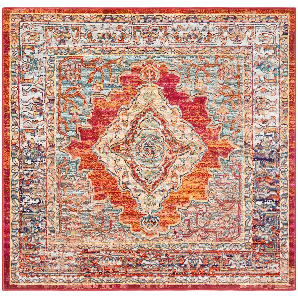 Safavieh Crystal 500 Rug, CRS500 - Orange / Light Blue