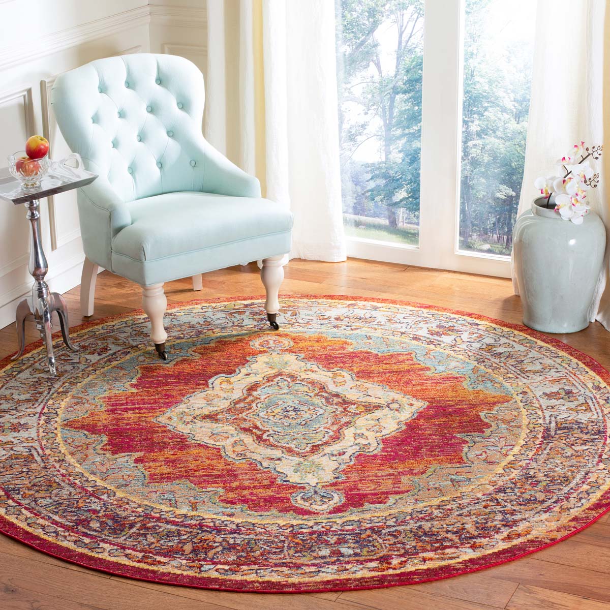 Safavieh Crystal 500 Rug, CRS500 - Orange / Light Blue