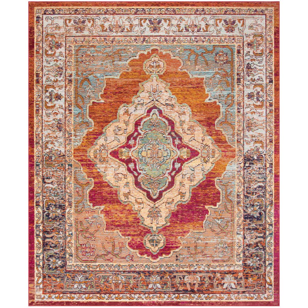 Safavieh Crystal 500 Rug, CRS500 - Orange / Light Blue