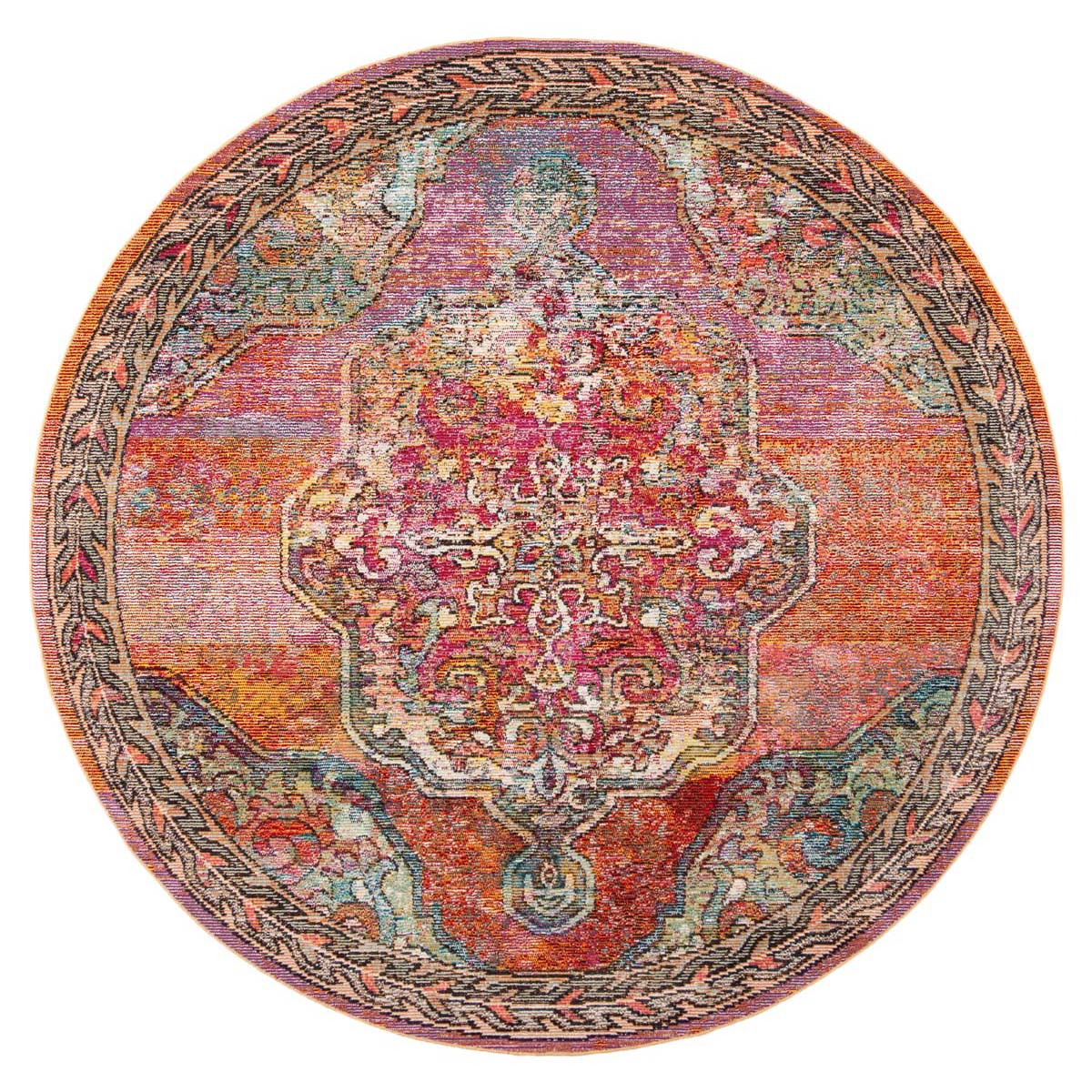 Safavieh Crystal 502 Rug, CRS502 - Orange / Light Blue