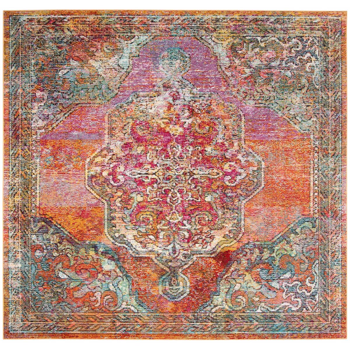 Safavieh Crystal 502 Rug, CRS502 - Orange / Light Blue