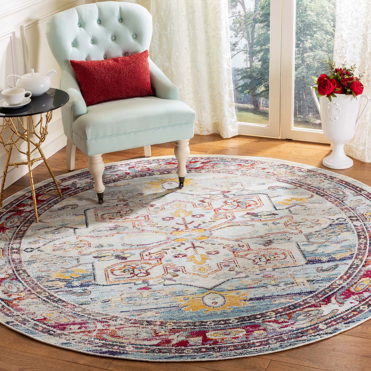 Safavieh Crystal 503 Rug, CRS503 - Light Blue / Red