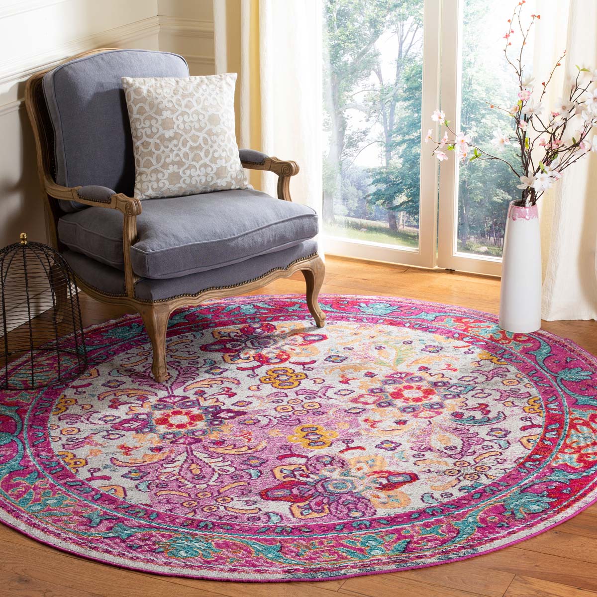 Safavieh Crystal 506 Rug, CRS506 - Light Blue / Fuchsia