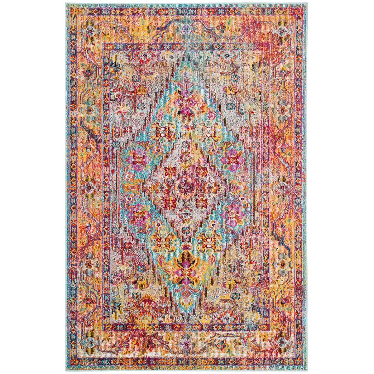 Safavieh Crystal 507 Rug, CRS507 - Light Blue / Orange