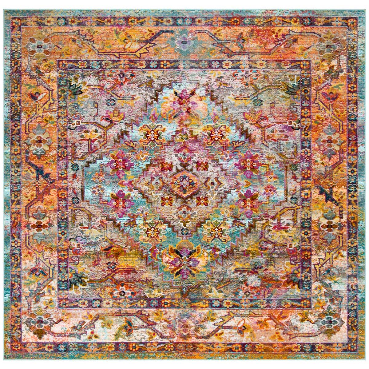 Safavieh Crystal 507 Rug, CRS507 - Light Blue / Orange