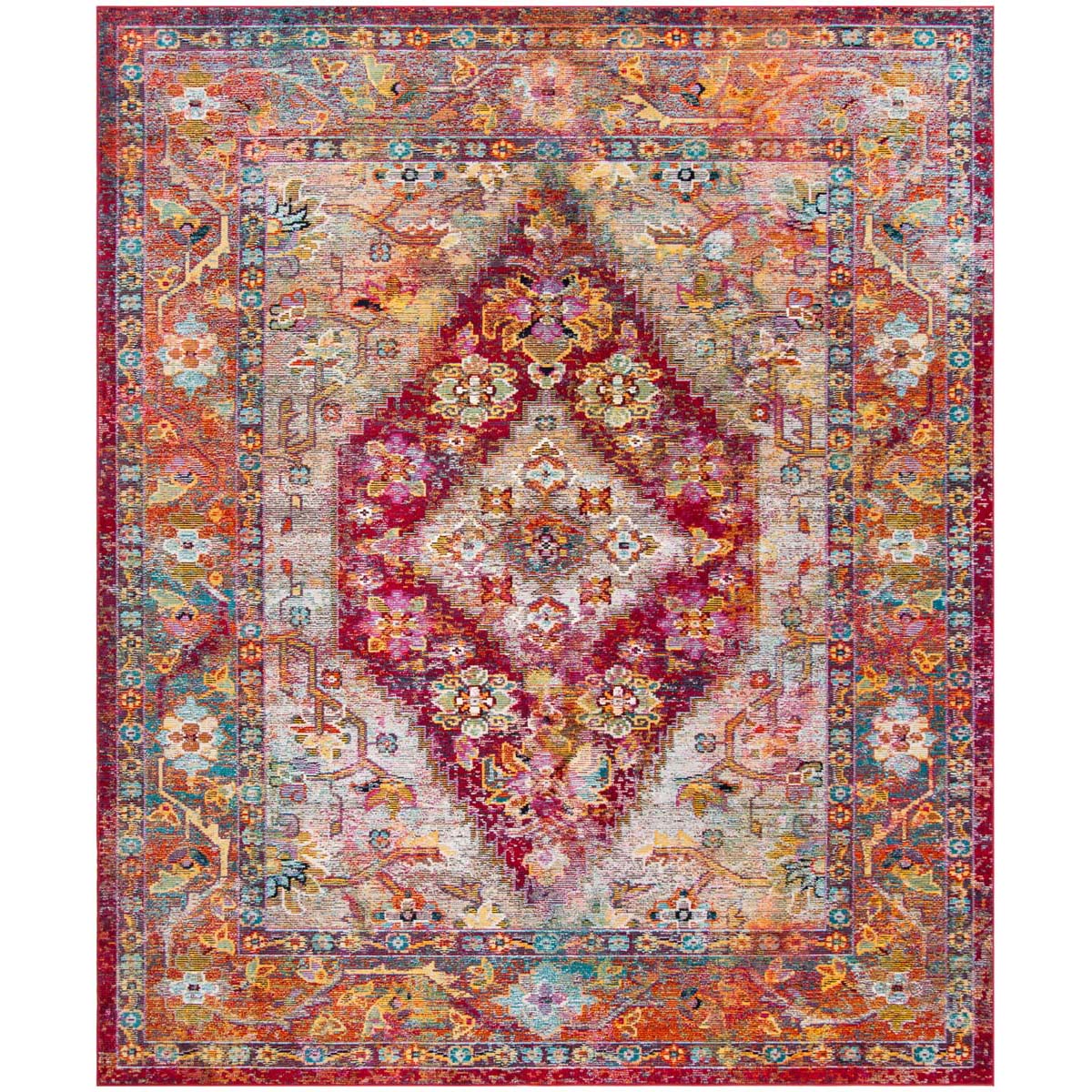 Safavieh Crystal 507 Rug, CRS507 - Light Blue / Fuchsia