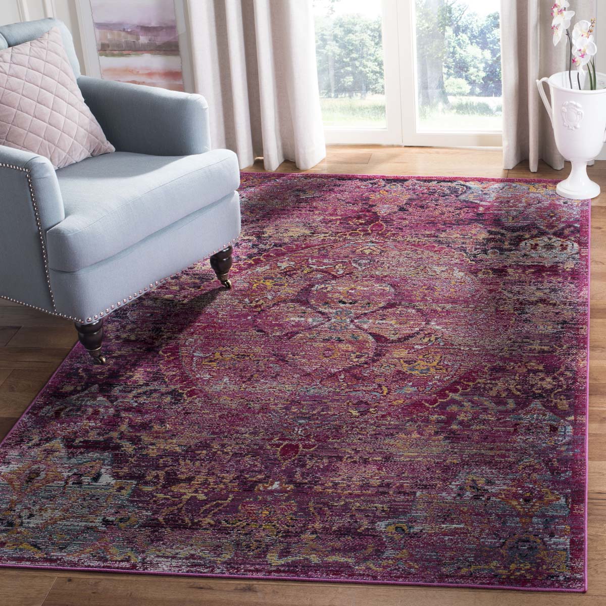 Safavieh Crystal 512 Rug, CRS512 - Fuchsia / Purple