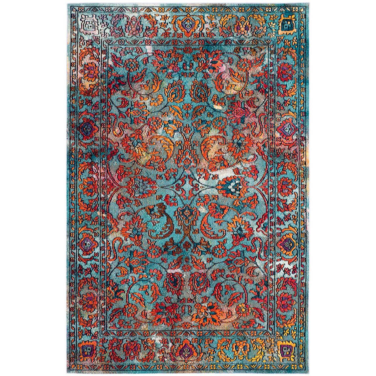 Safavieh Crystal 515 Rug, CRS515 - Light Blue / Orange