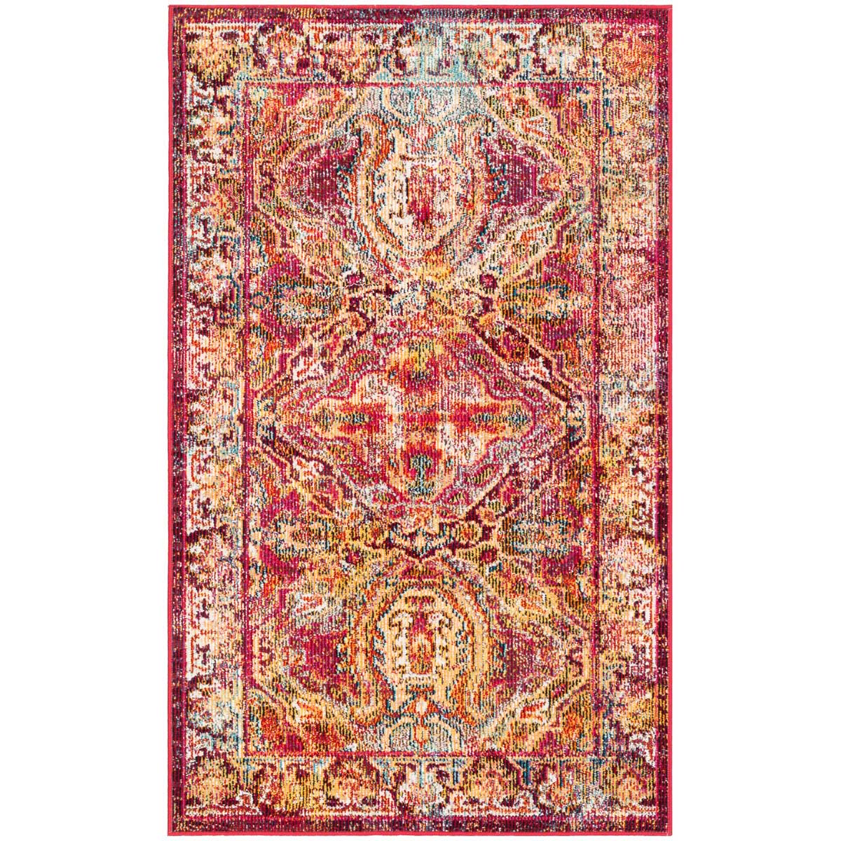 Safavieh Crystal 516 Rug, CRS516 - Fuchsia / Light Blue