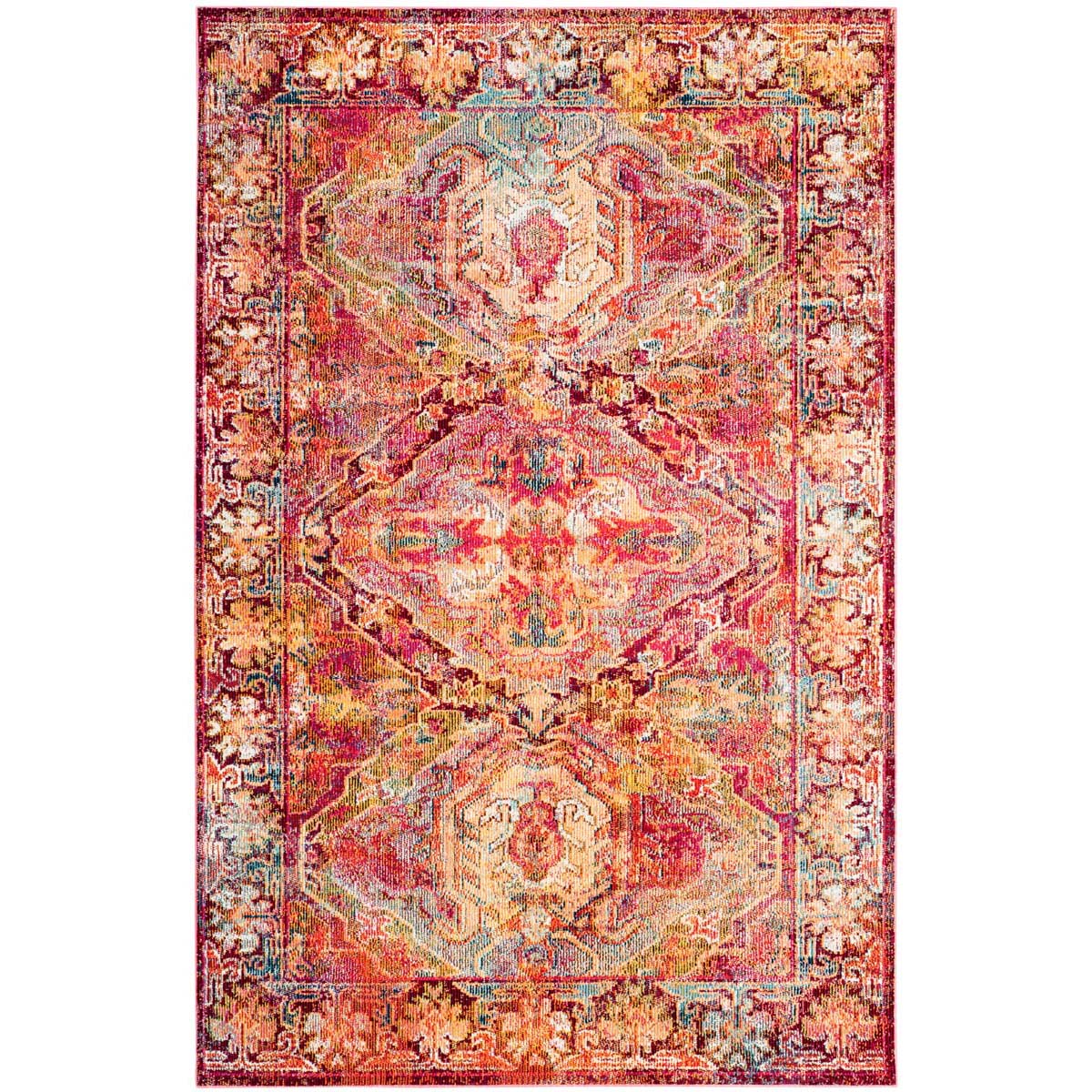 Safavieh Crystal 516 Rug, CRS516 - Fuchsia / Light Blue