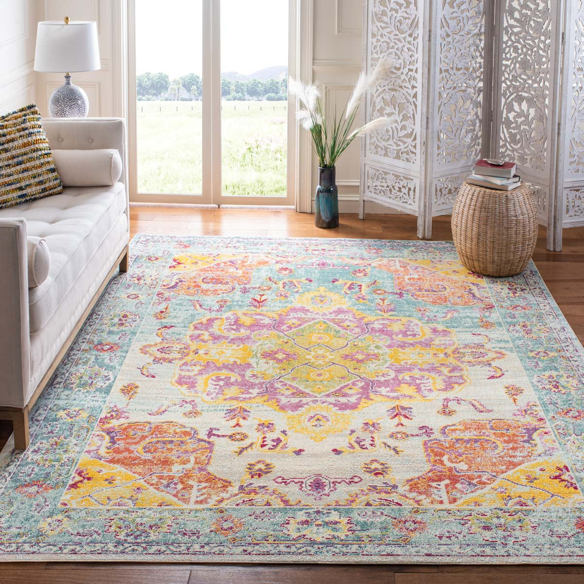 Safavieh Crystal 520 Rug, CRS520 - Turquoise / Rust