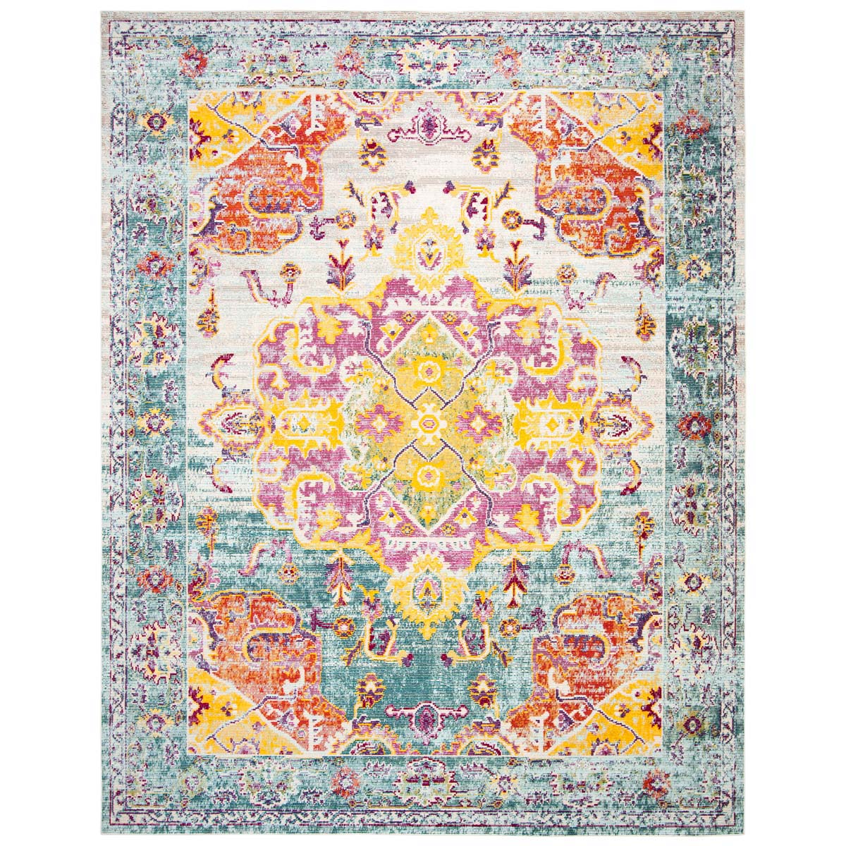 Safavieh Crystal 520 Rug, CRS520 - Turquoise / Rust