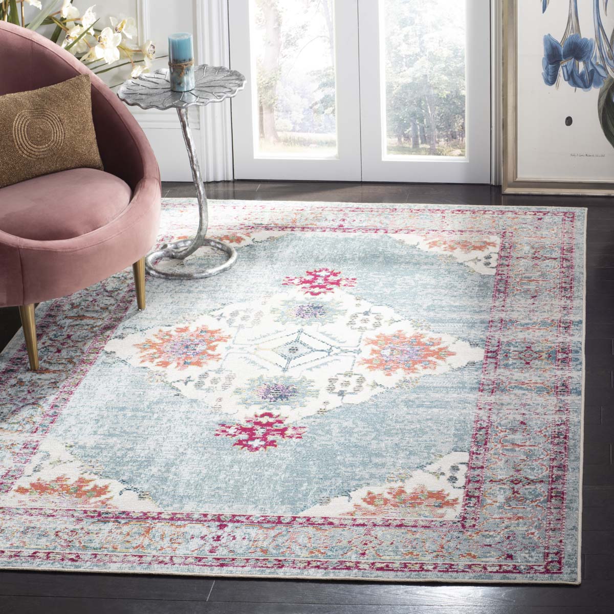 Safavieh Crystal 522 Rug, CRS522 - Cream / Turquoise