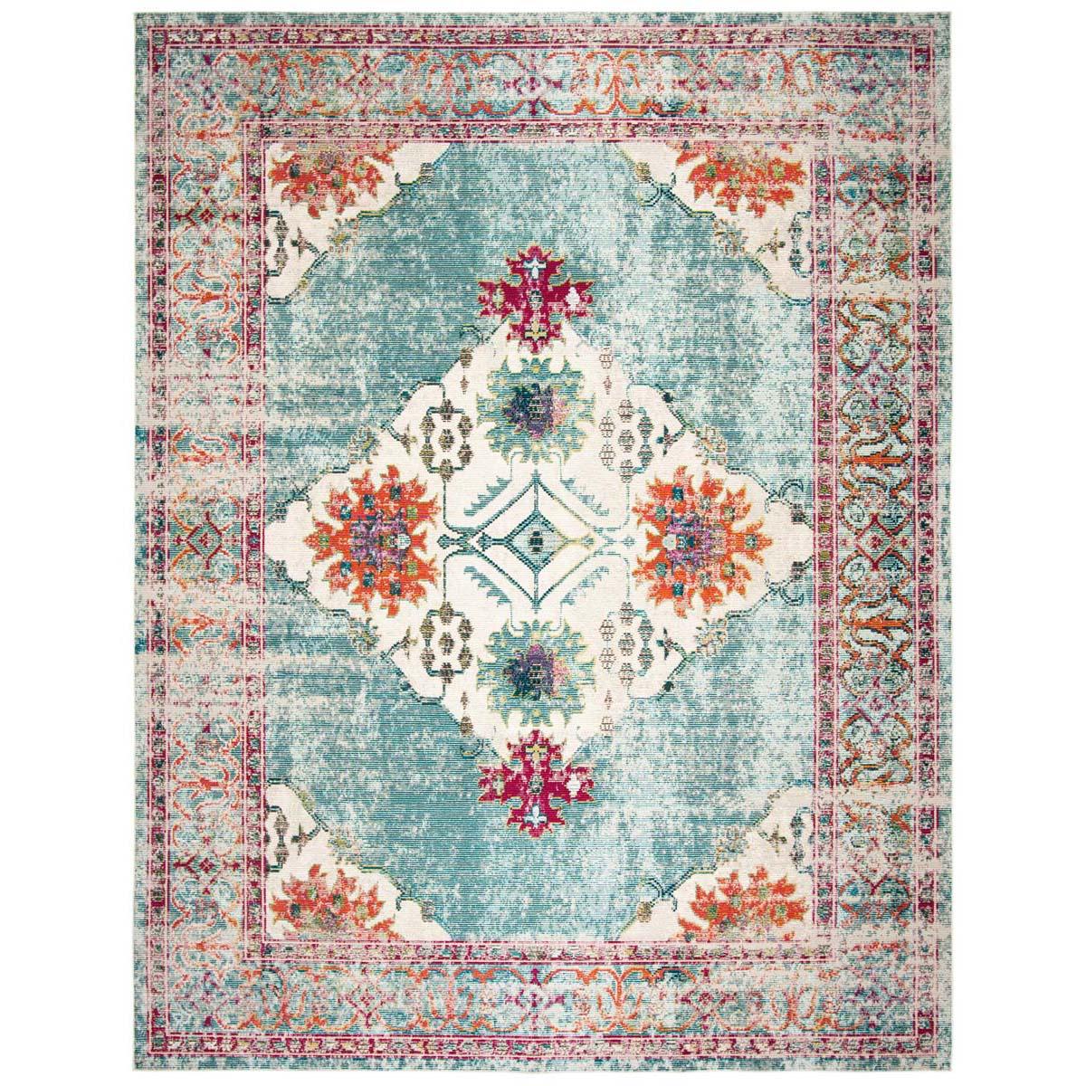 Safavieh Crystal 522 Rug, CRS522 - Cream / Turquoise