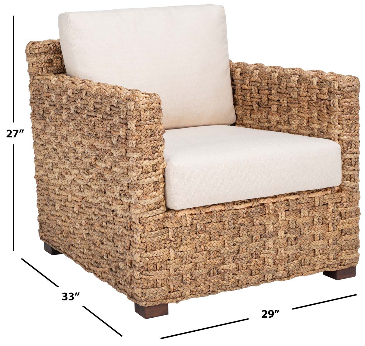 Safavieh Couture Gregory Water Hyacinth Accent Chair - Natural / Beige