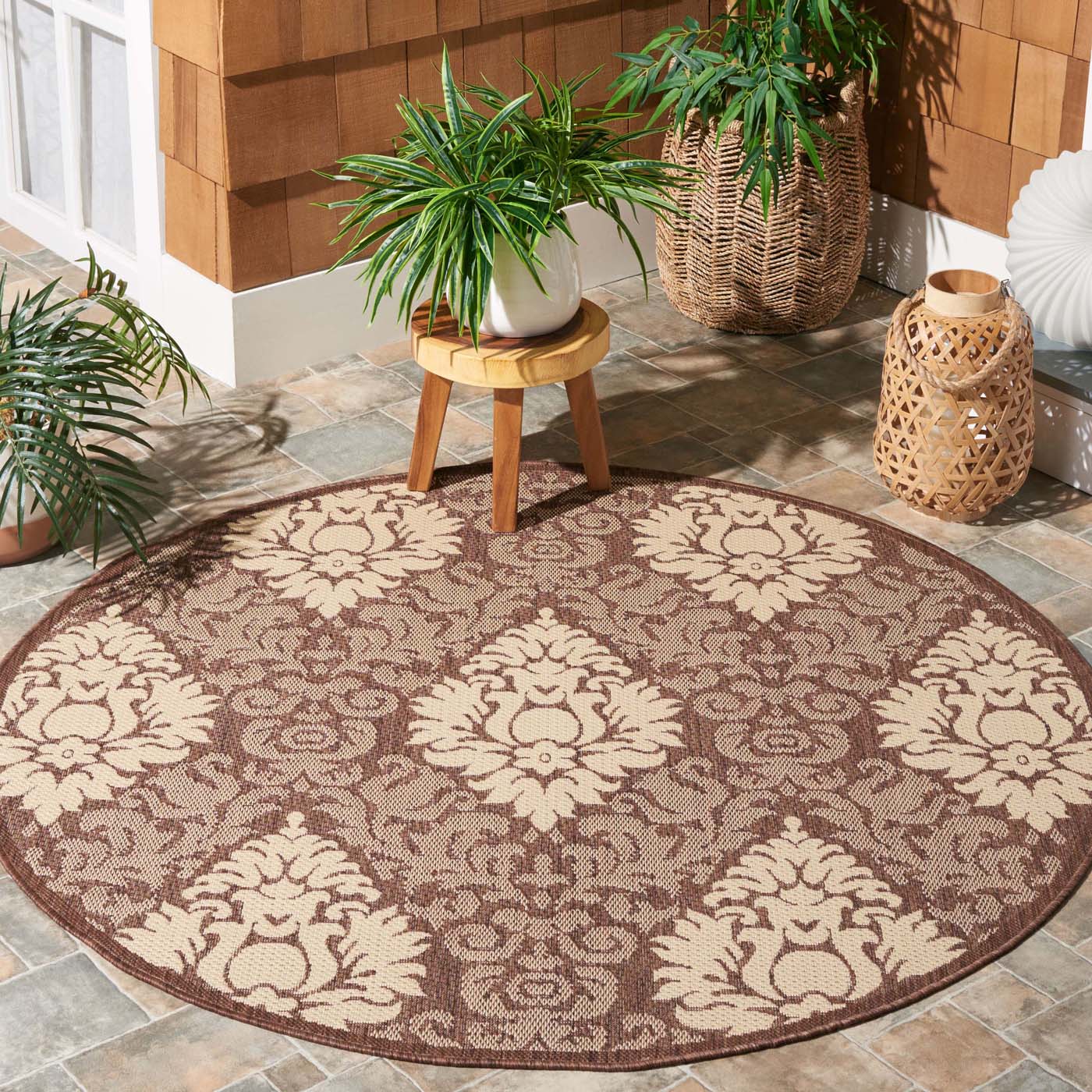 Safavieh Courtyard 714 Rug, CY2714 - CHOCOLATE / NATURAL