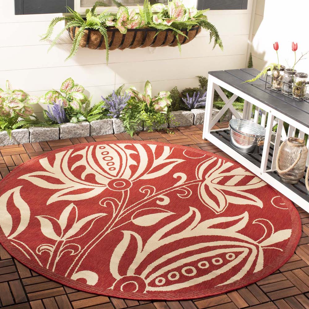 Safavieh Courtyard 104 Rug, CY6104 - Red / Natural