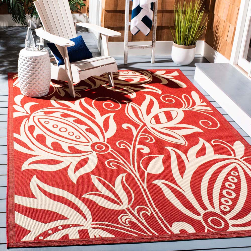 Safavieh Courtyard 104 Rug, CY6104 - Red / Natural