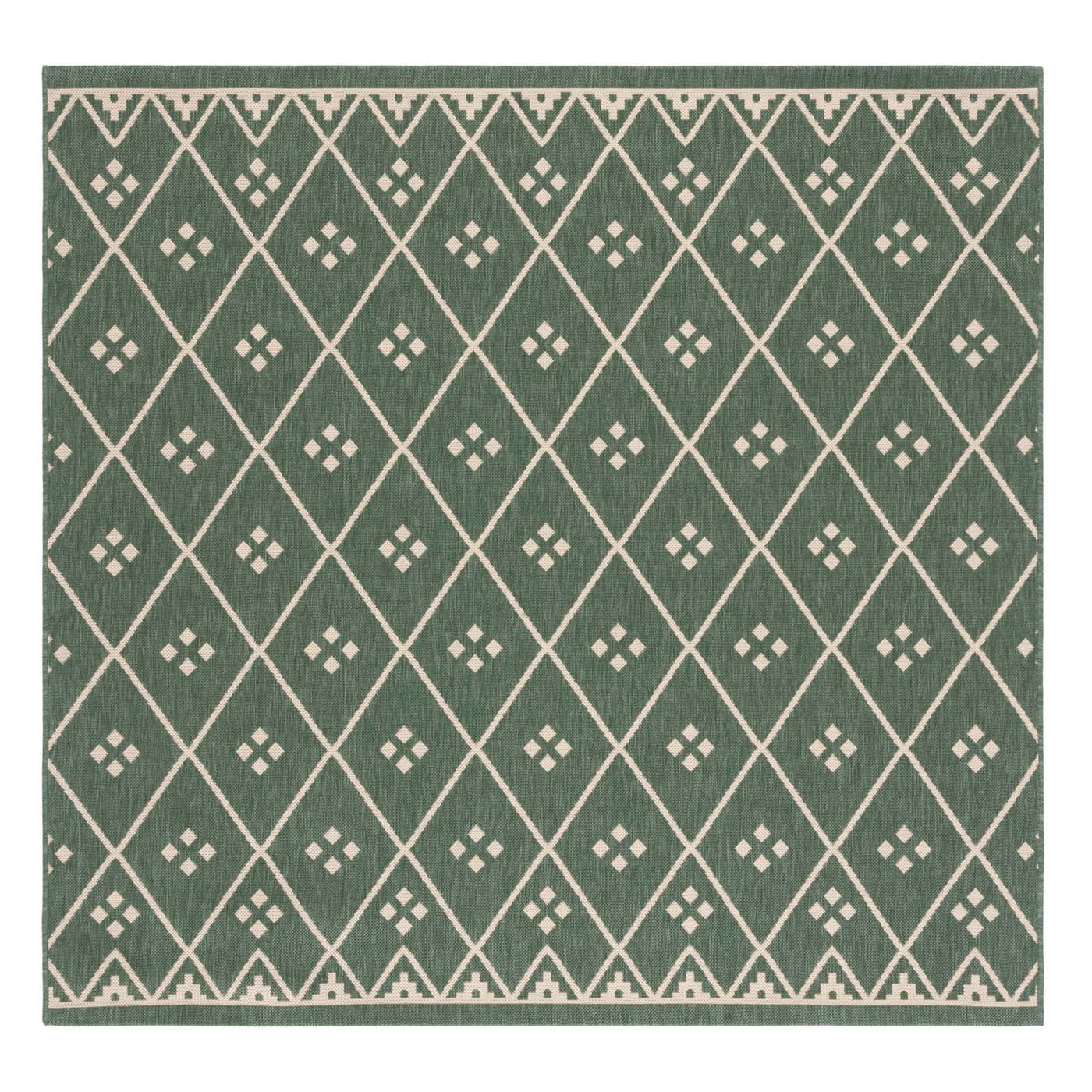 Safavieh Courtyard 303 Rug, CY6303 - DARK GREEN / BEIGE