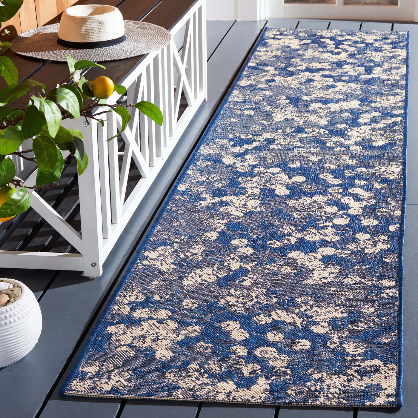 Safavieh Courtyard 333 Rug, CY6333 - NAVY / BEIGE