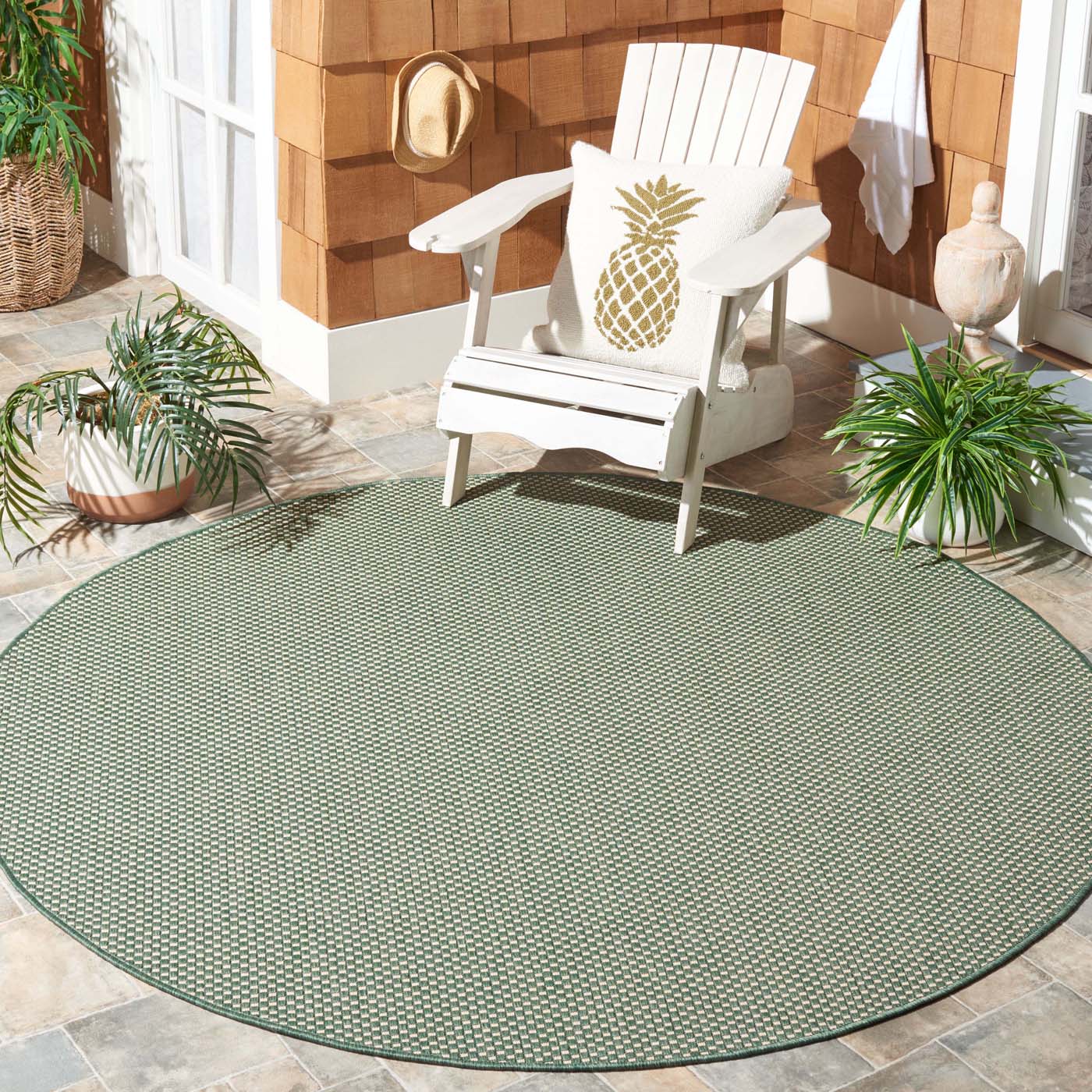 Safavieh Courtyard 521 Rug, CY6521 - DARK GREEN / BEIGE