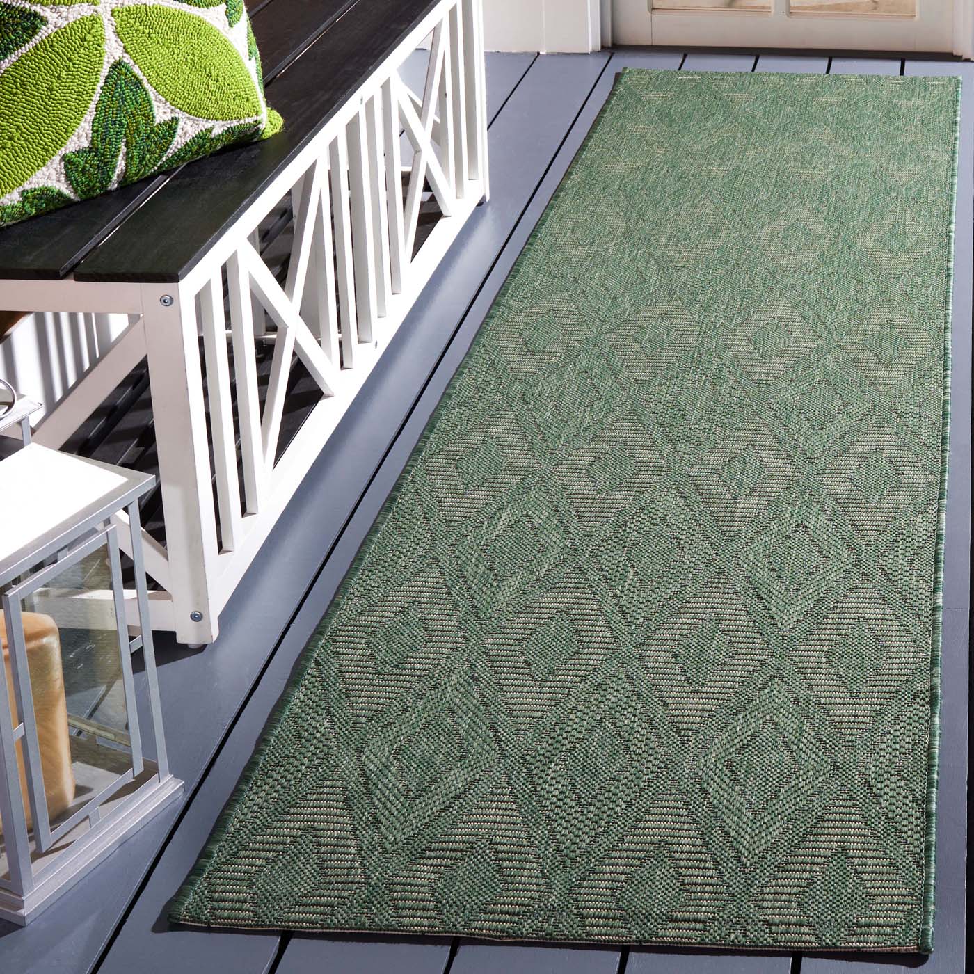 Safavieh Courtyard 522 Rug, CY6522 - DARK GREEN / BEIGE