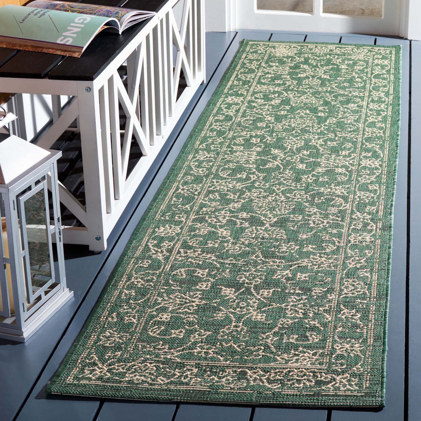 Safavieh Courtyard 680 Rug, CY6680 - DARK GREEN / BEIGE