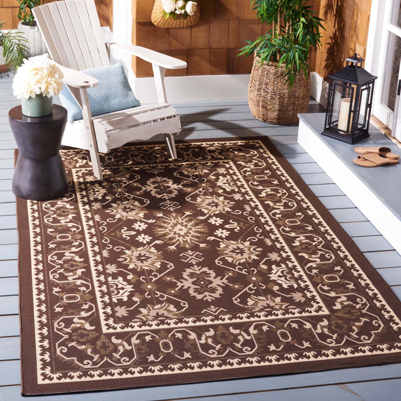 Safavieh Courtyard 727 Rug, CY6727 - CHOCOLATE / CREAM