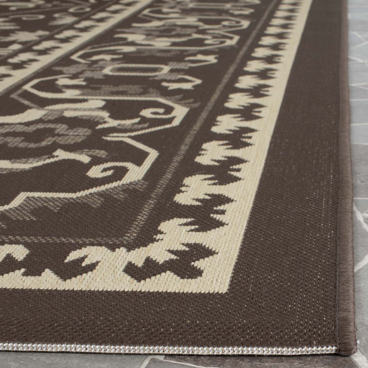 Safavieh Courtyard 727 Rug, CY6727 - CHOCOLATE / CREAM