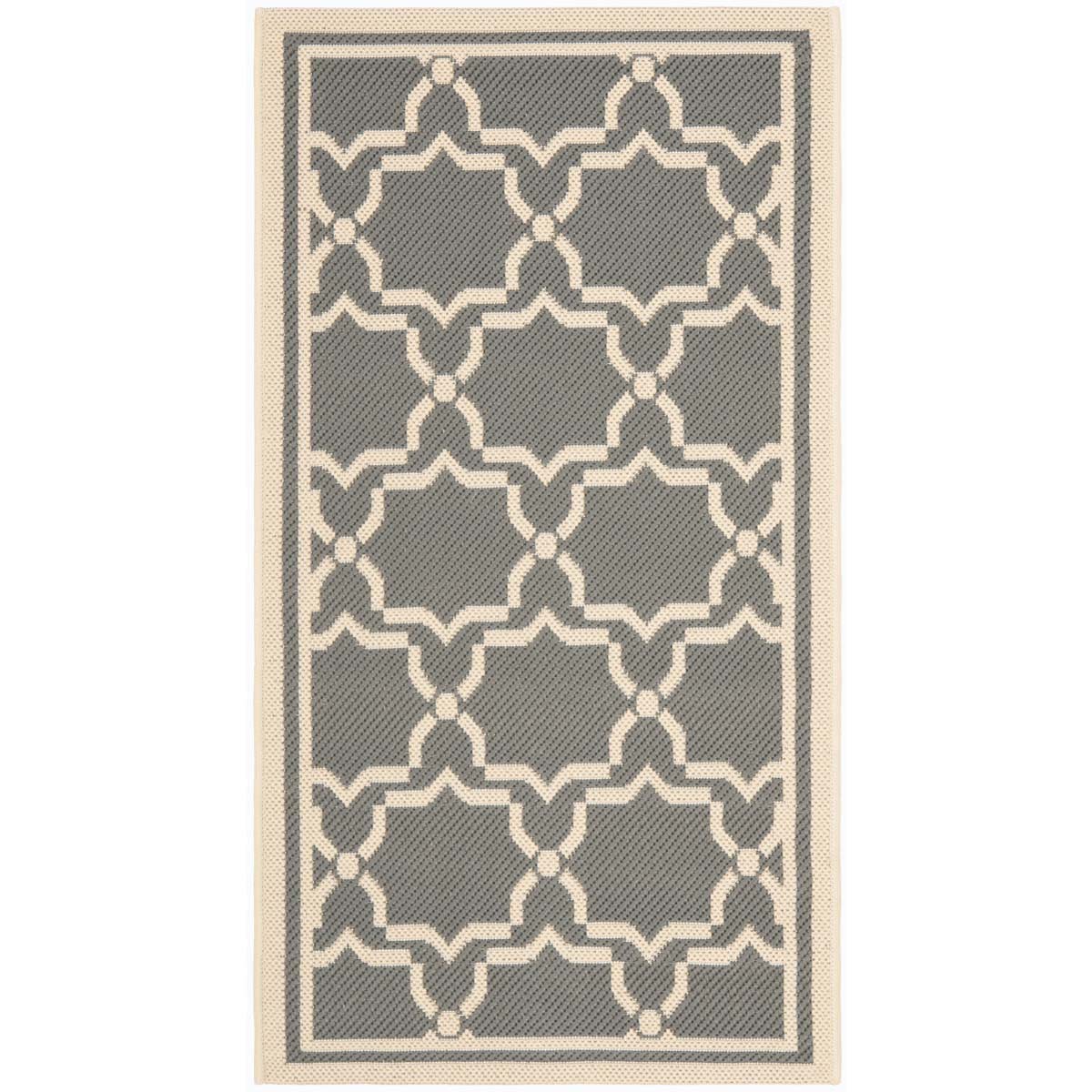 Safavieh Courtyard 916 Rug, CY6916 - ANTHRACITE / BEIGE