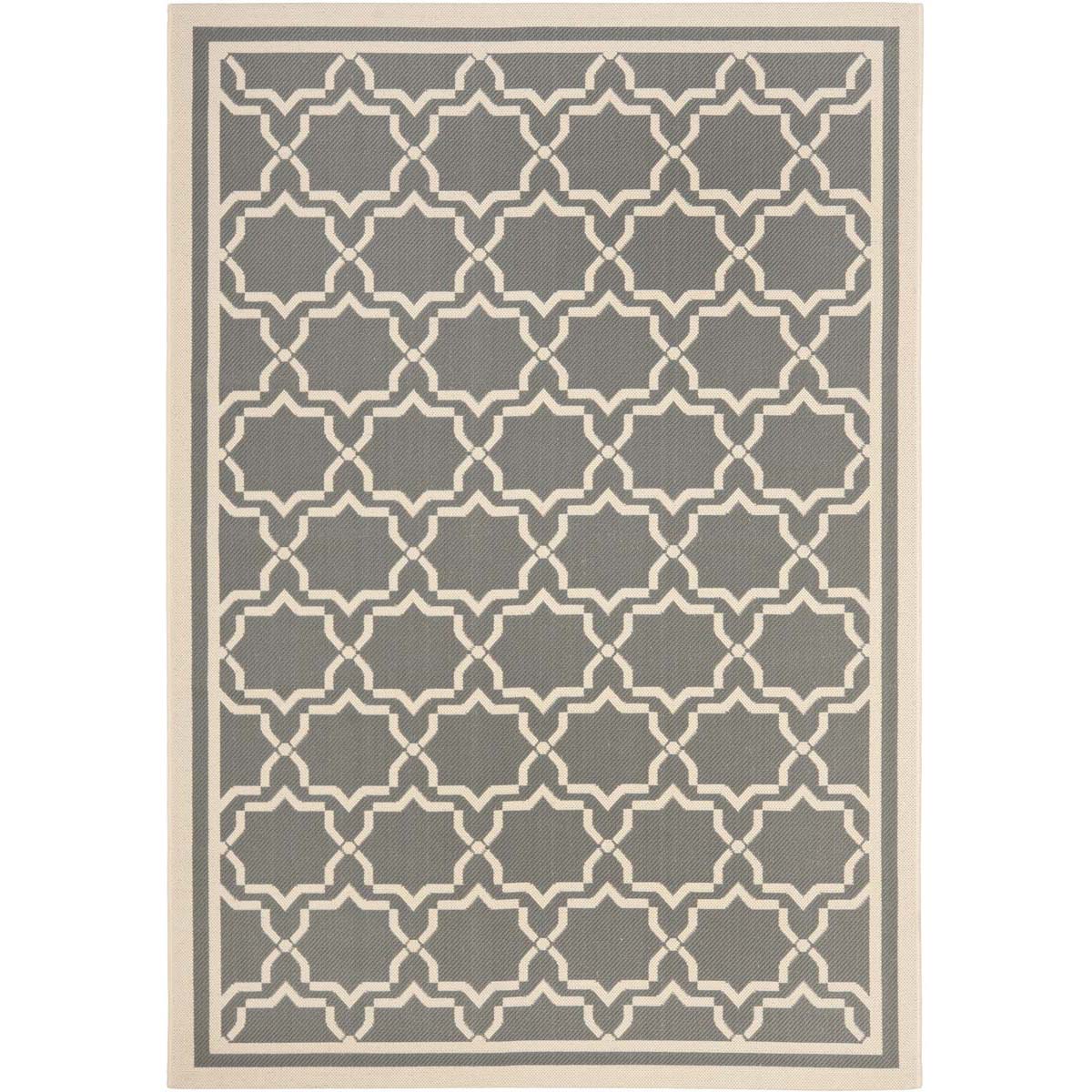 Safavieh Courtyard 916 Rug, CY6916 - ANTHRACITE / BEIGE