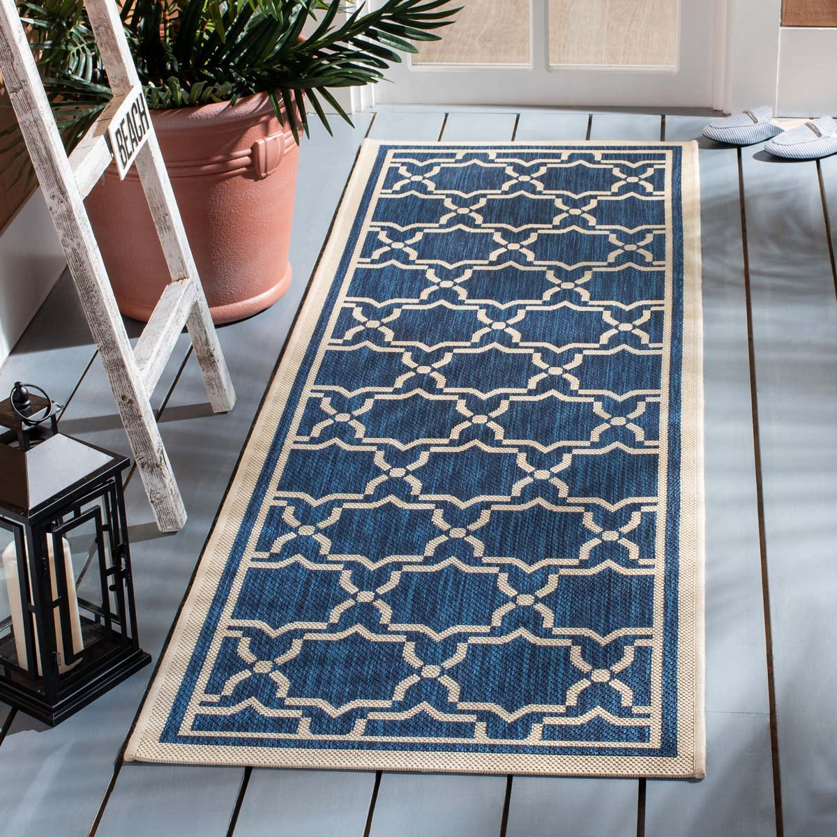 Safavieh Courtyard 916 Rug, CY6916 - NAVY / BEIGE