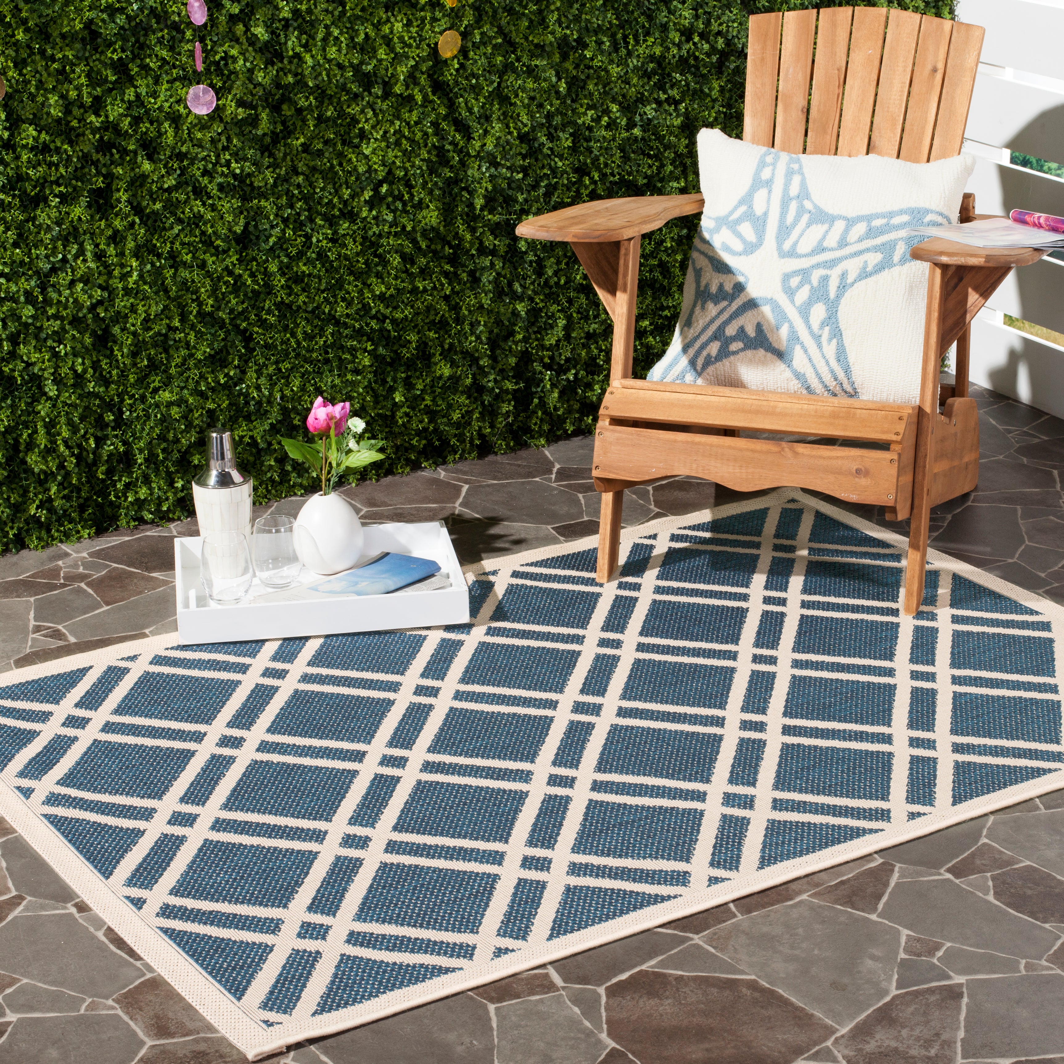 Safavieh Courtyard 923 Rug, CY6923 - NAVY / BEIGE