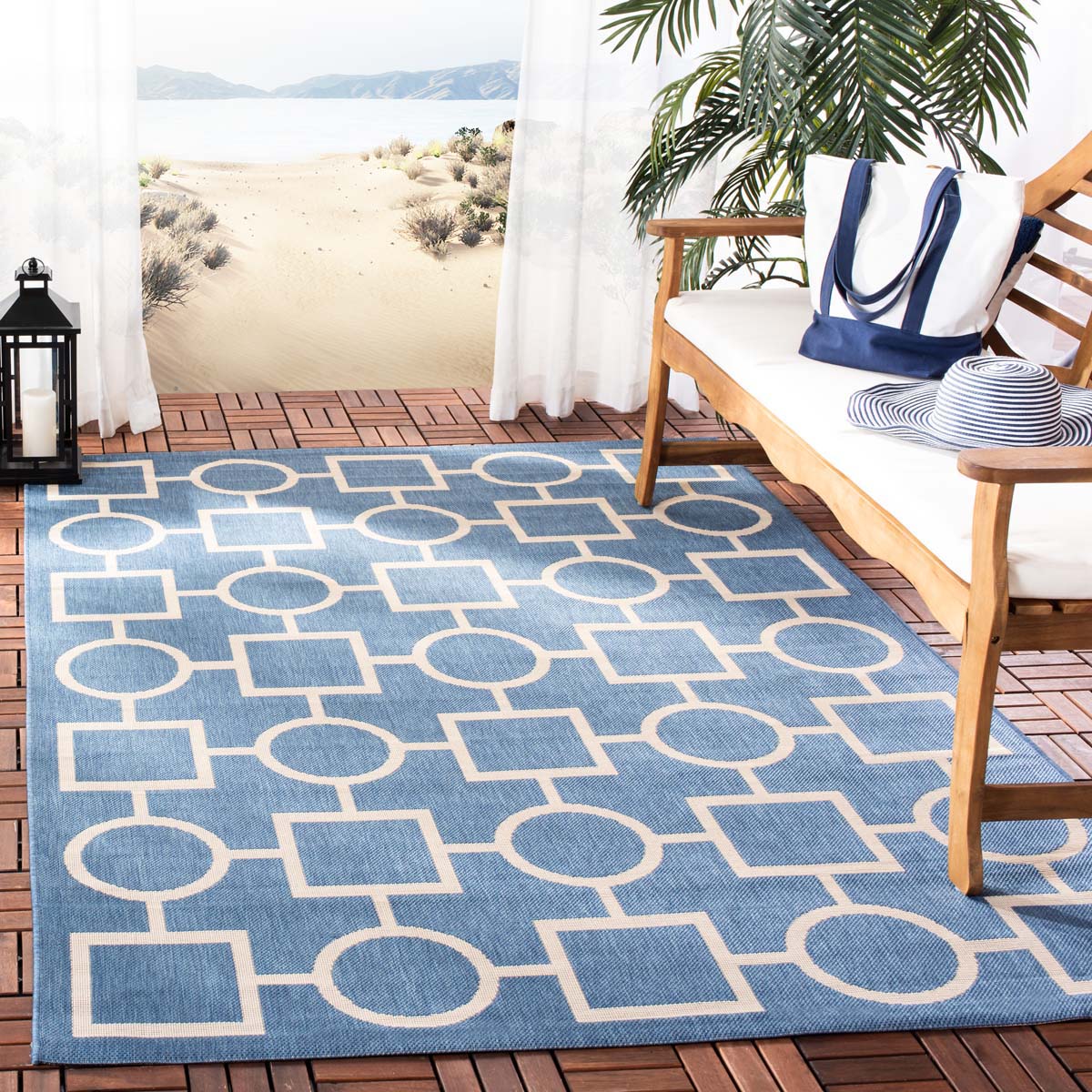 Safavieh Courtyard 925 Rug, CY6925 - BLUE / BEIGE