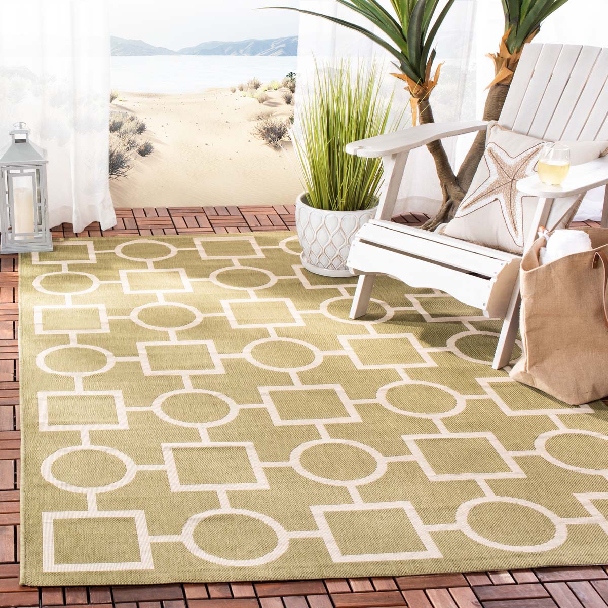 Safavieh Courtyard 925 Rug, CY6925 - GREEN / BEIGE