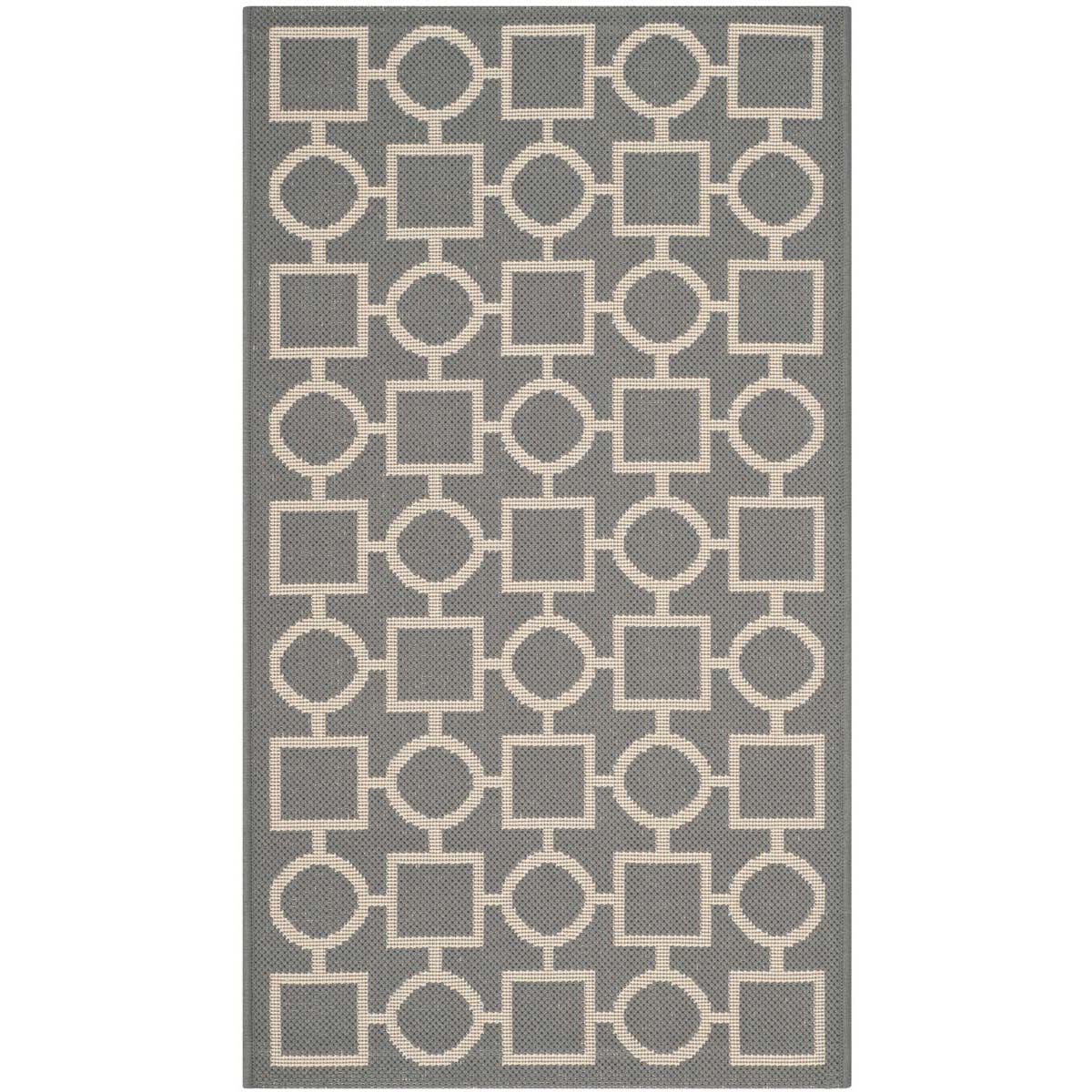 Safavieh Courtyard 925 Rug, CY6925 - ANTHRACITE / BEIGE