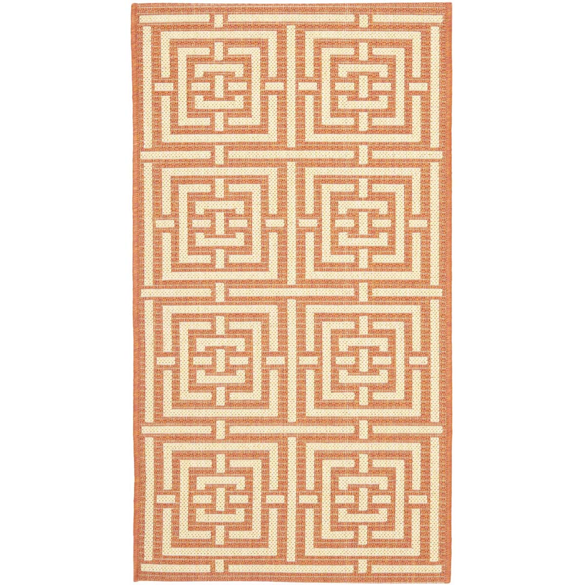 Safavieh Courtyard 937 Rug, CY6937 - TERRACOTTA / CREAM