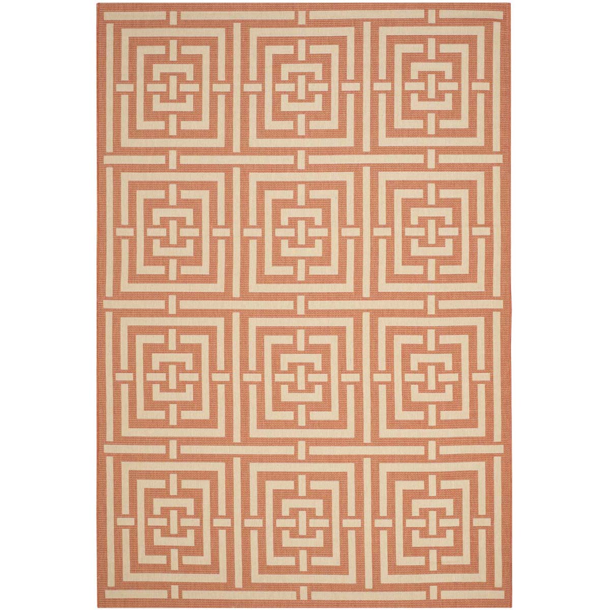 Safavieh Courtyard 937 Rug, CY6937 - TERRACOTTA / CREAM