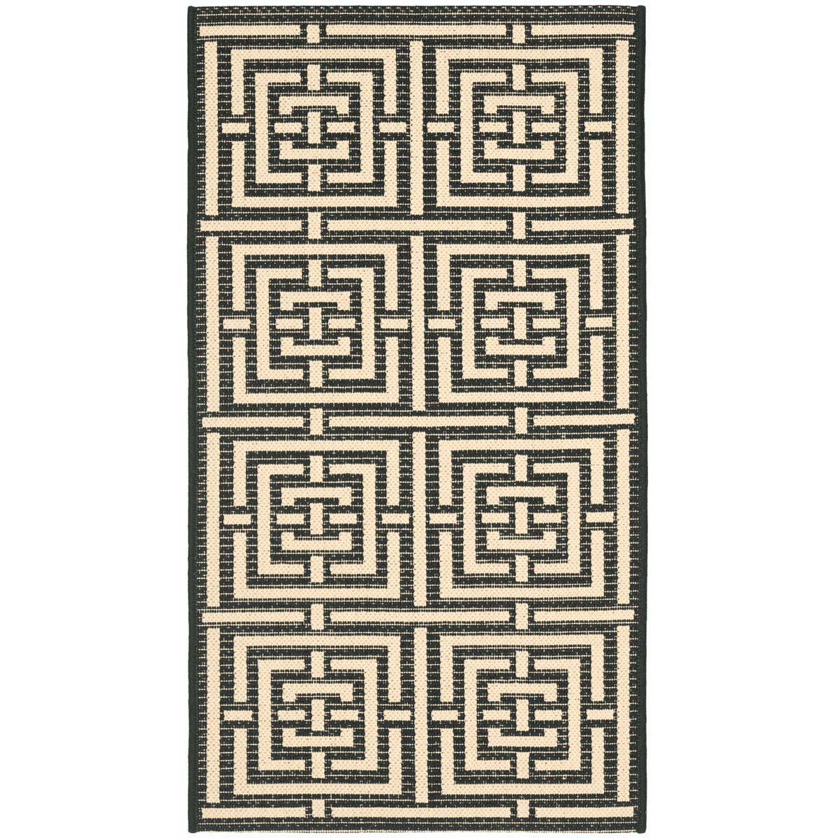 Safavieh Courtyard 937 Rug, CY6937 - BLACK / BONE