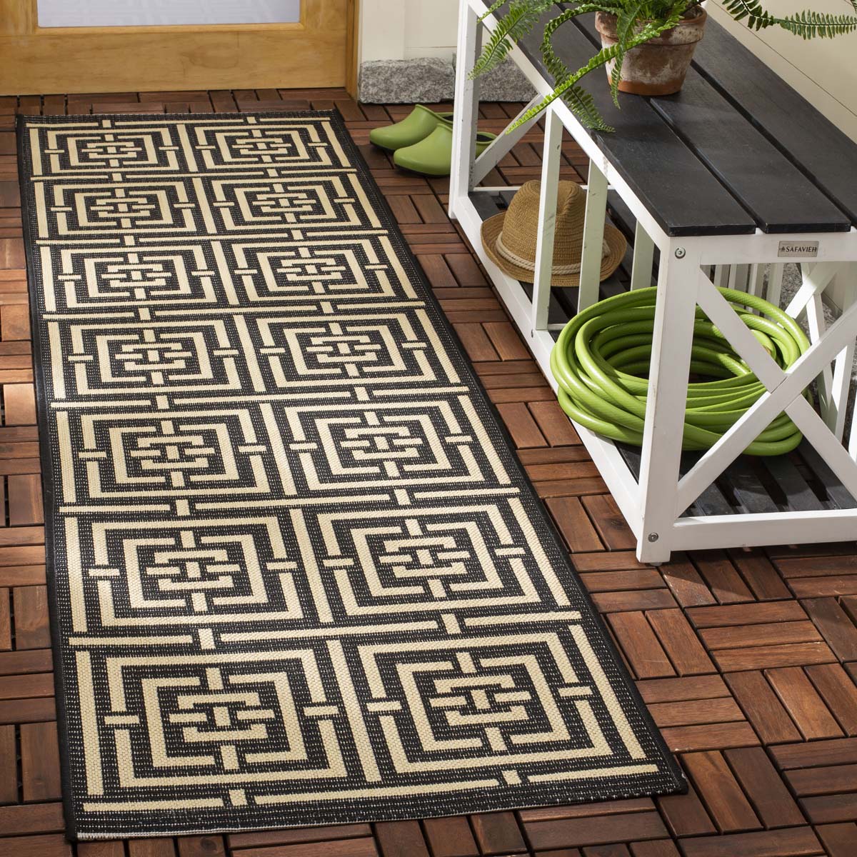 Safavieh Courtyard 937 Rug, CY6937 - BLACK / BONE