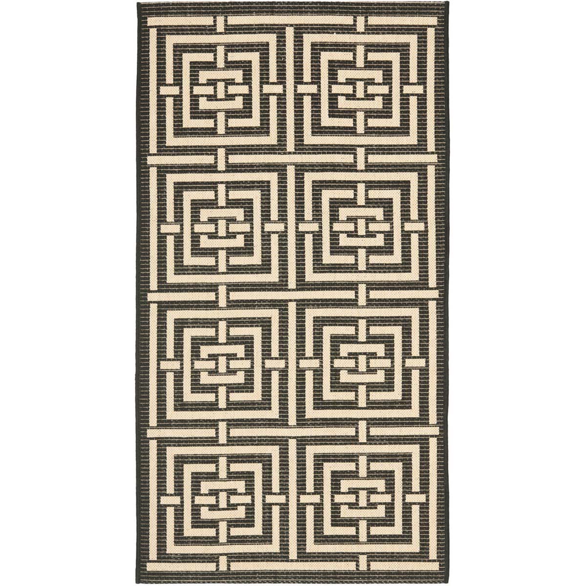 Safavieh Courtyard 937 Rug, CY6937 - BLACK / BONE