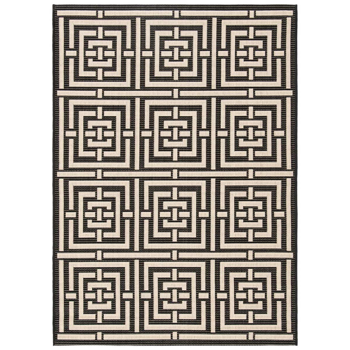 Safavieh Courtyard 937 Rug, CY6937 - BLACK / BONE