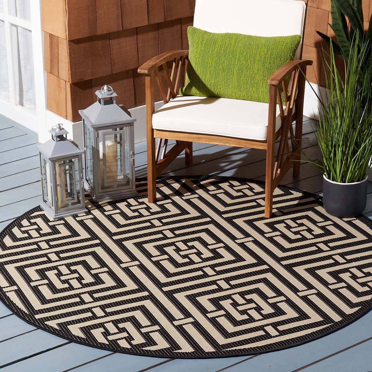 Safavieh Courtyard 937 Rug, CY6937 - BLACK / BONE